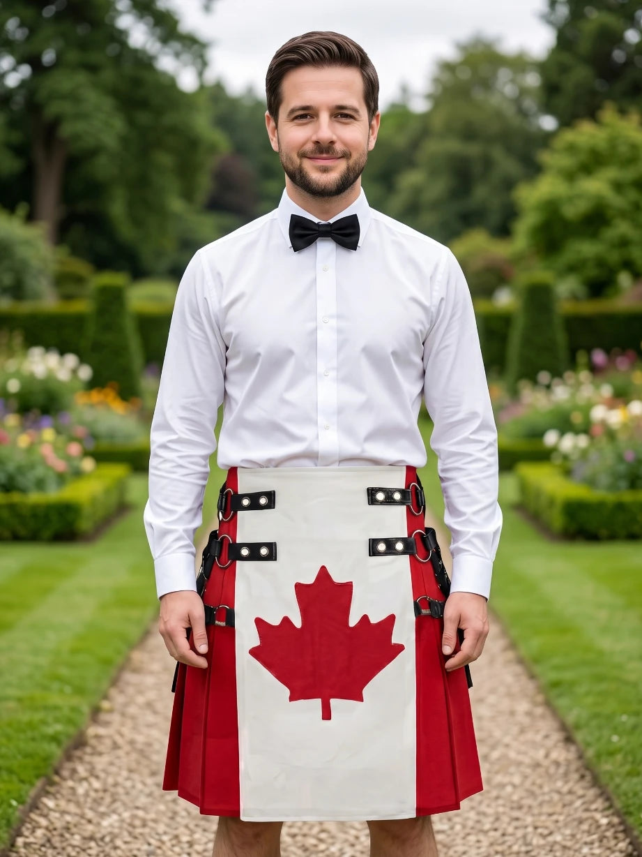 Custom Made Canadian Flag Cotton Hybrid Utility Kilt