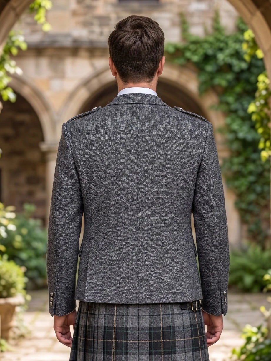 Charcoal Herringbone Tweed Argyle Jacket