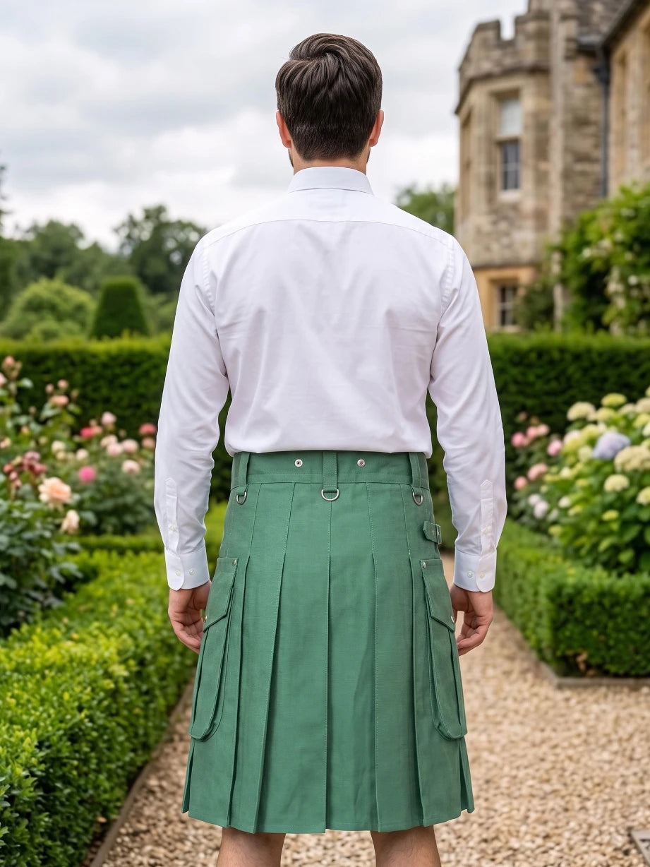 Custom Made Green Utility Kilt
