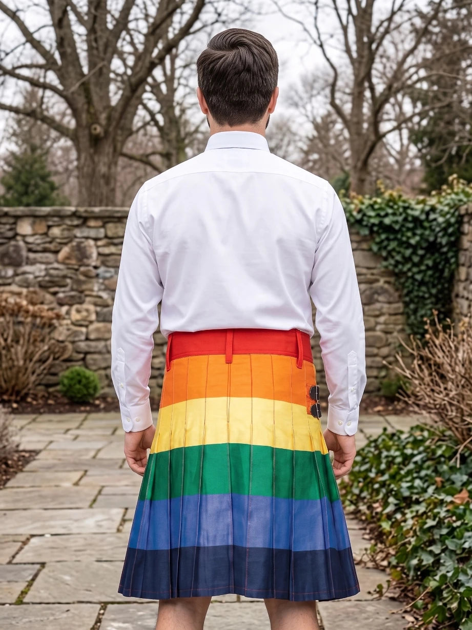 Custom Made Rainbow Fashion Utility Kilt