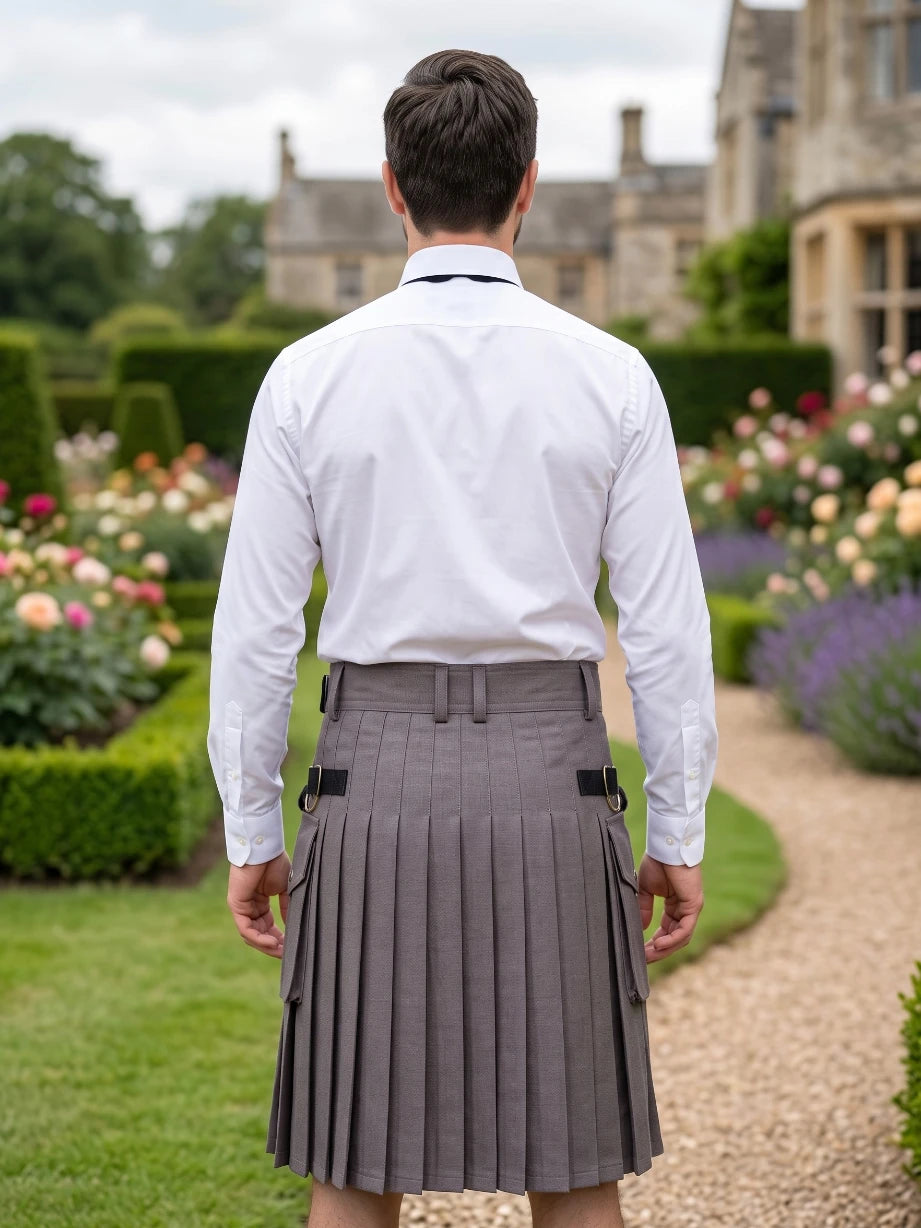 Custom Made Scottish Grey Utility Kilt