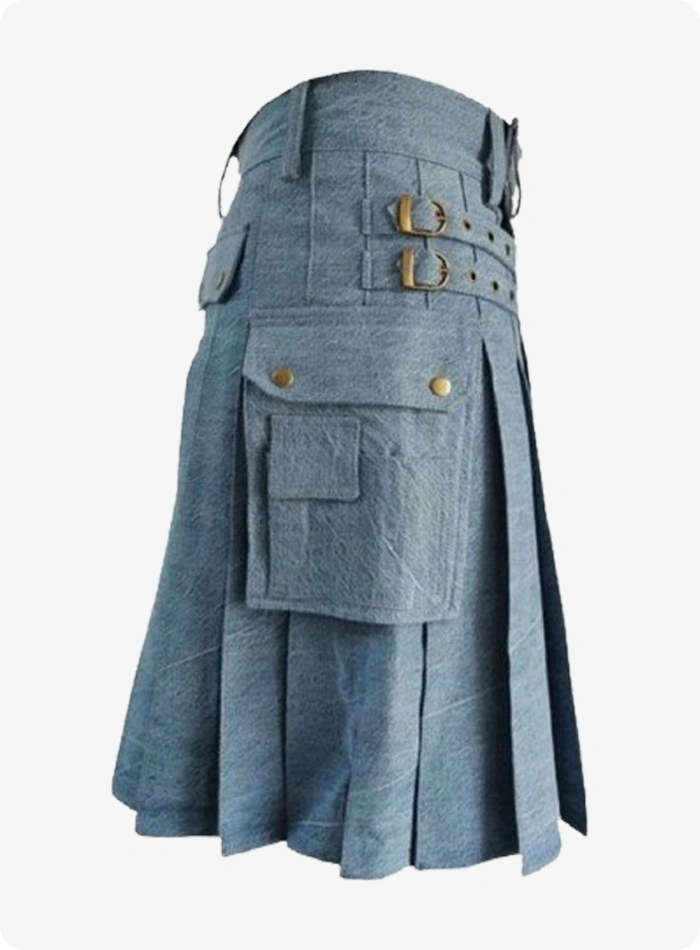 Men's Sky Blue Denim Kilt