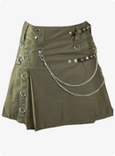 Olive Green Women Utility Kilt