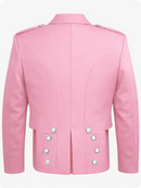 Pink jacket with silver buttons on a white background