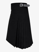 Plain Black Tartan Kilt Left Side