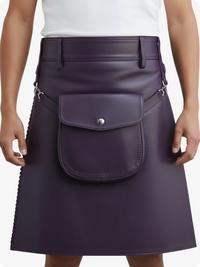 Purple skirt with a front pocket on a white background