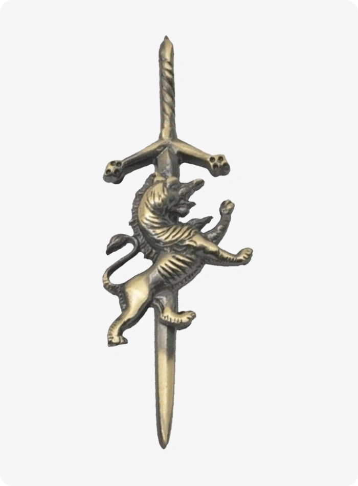 Custom Made Anitque Highland Scottish Rampant Lion Kilt Pin