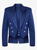 Royal Blue formal suit with jacket, waistcoat, and trousers on a white background