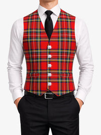 Royal Stewart Tartan Waistcoat Front