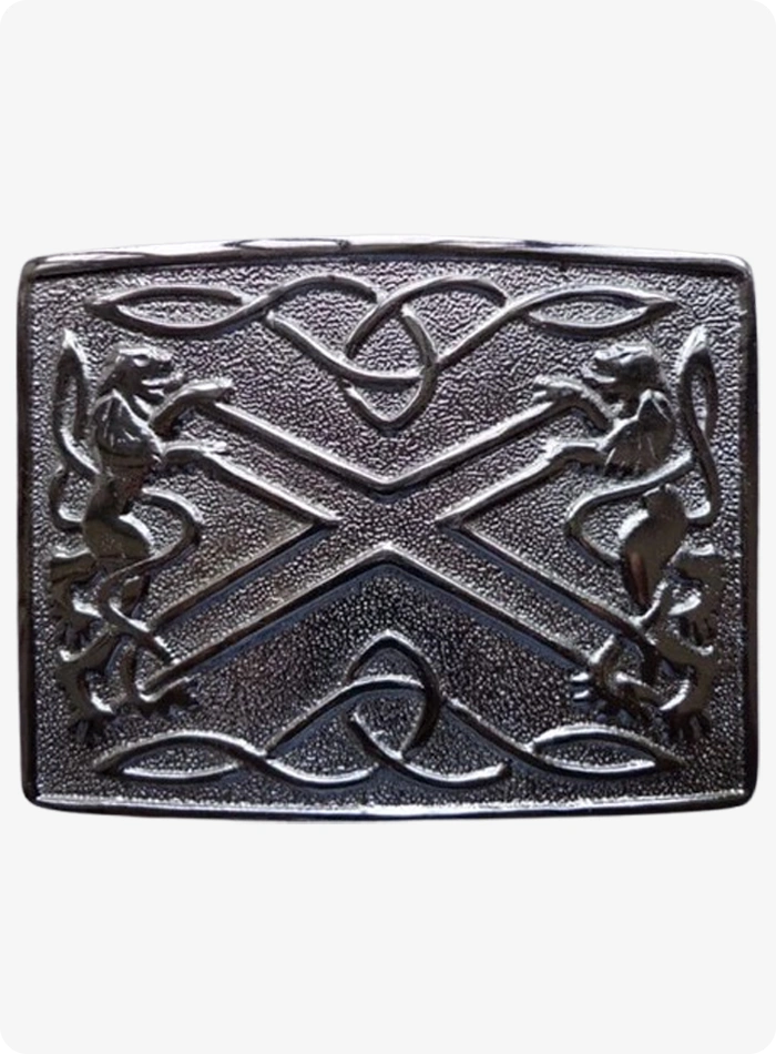 Saltire Lion Rampant Kilt Belt Buckle