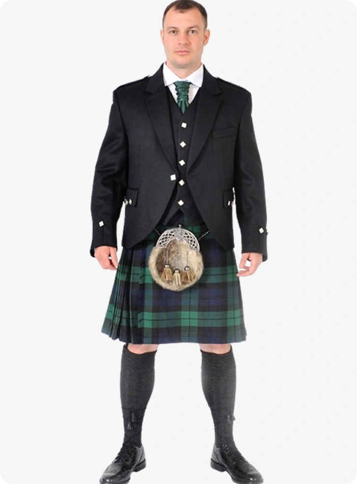 Custom Made Scottish Black Watch Kilt Outfit