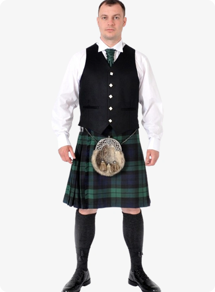 Custom Made Scottish Black Watch Kilt Outfit