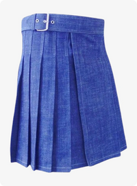 Scottish Blue Women Denim Kilt