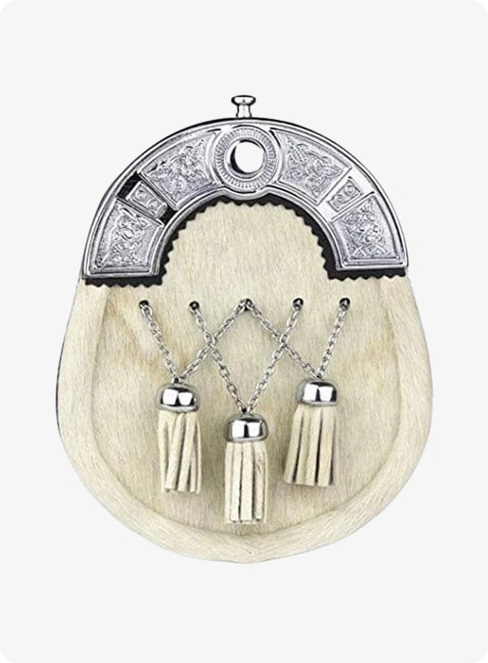 Custom Made Silver Chrome Sealskin Sporran