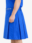 Standard Blue Genuine Leather Utility Kilt with Studded Waistband