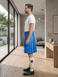 Standard Blue Leather Utility Kilt Left Side