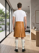 Tan Leather Utility Kilt Back Side