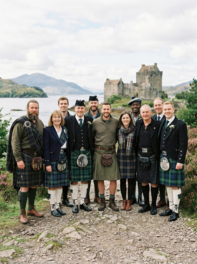 The full range of Scottish clothing