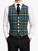 US-Marine Corp Tartan Waistcoat Front
