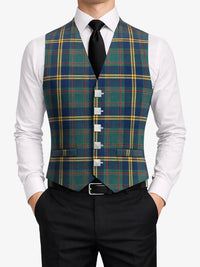 US-Marine Corp Tartan Waistcoat Front