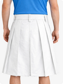 White Genuine Leather Utility Kilt with Studded Waistband