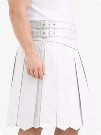 White skirt with a belt on a white background