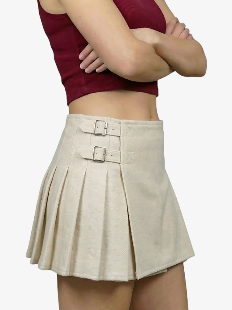 White Women Wool Kilt