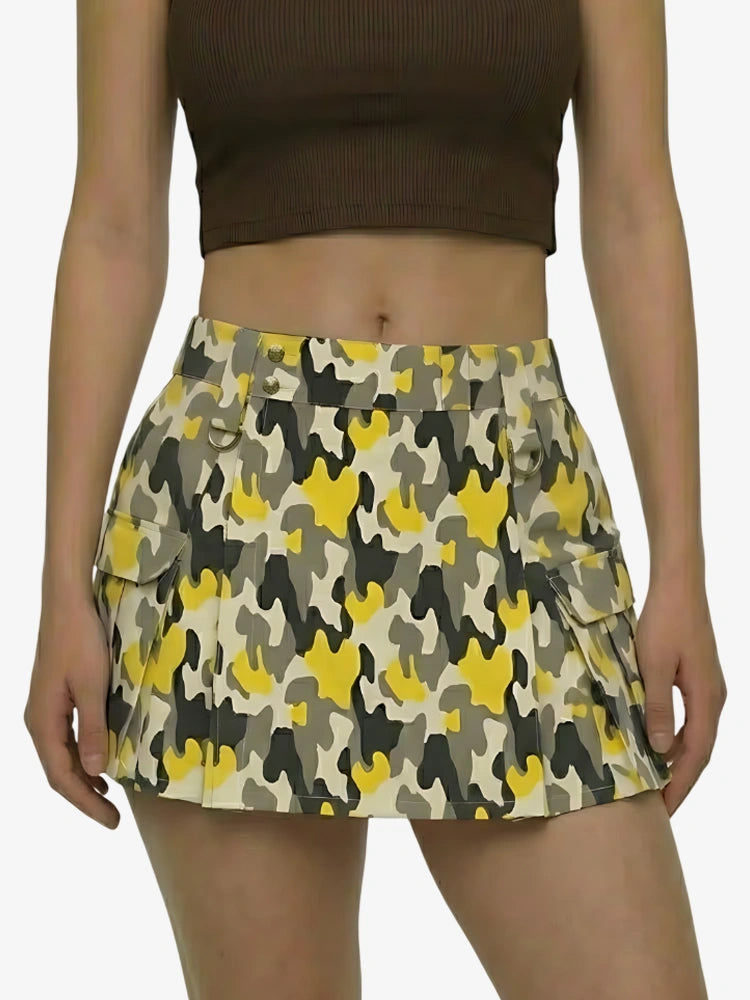 Women Modern Pattern Tactical Camo Utility Kilt