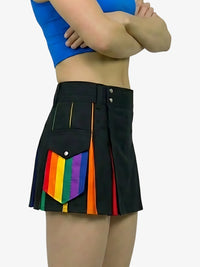 Black skirt with rainbow pocket on a white background