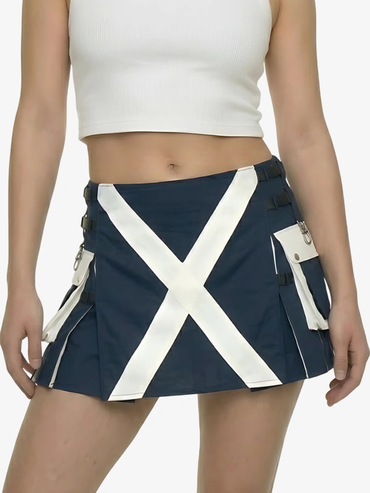 Women Traditional Scotland Flag Utility Kilt