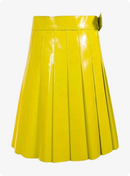 Custom Made Yellow Women's Leather Kilt
