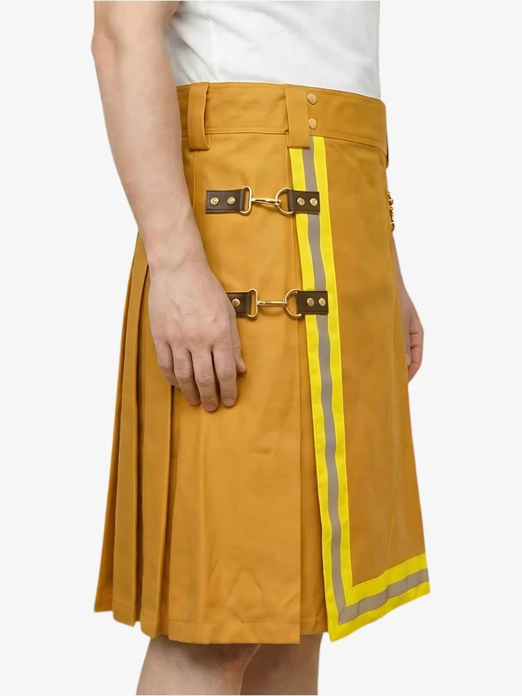 Yellow Firefighter Kilt with Reflective Trim